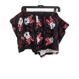 Disney Minnie Mouse Pajama Shorts Sleepwear Black Red Polka Dot Size 3XL